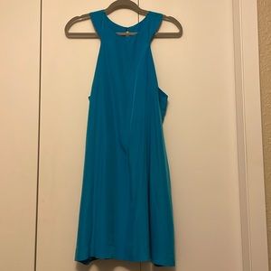 Blue silk like dress